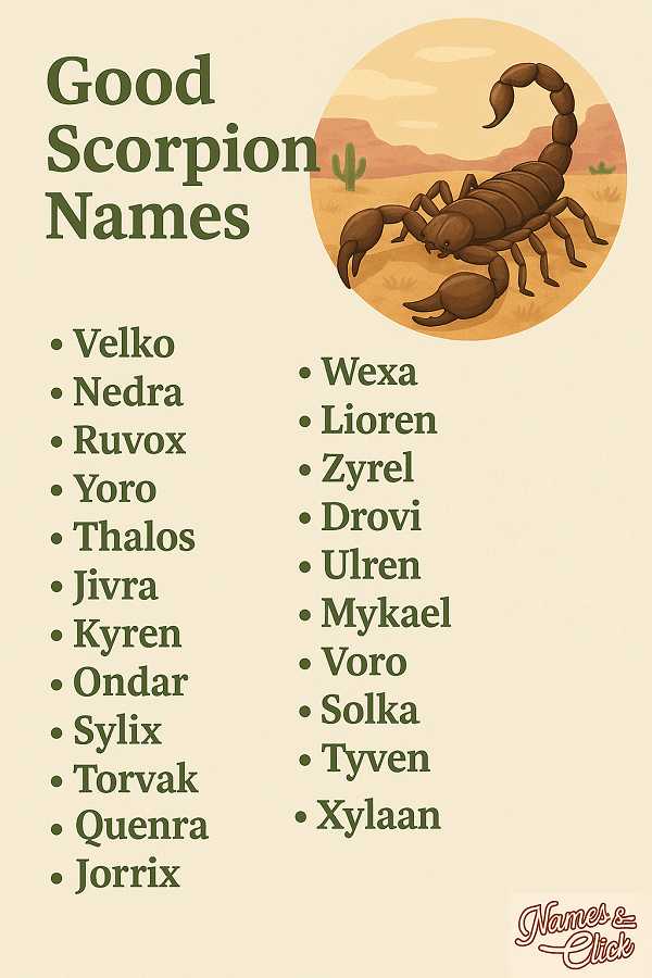 Good Scorpion Names