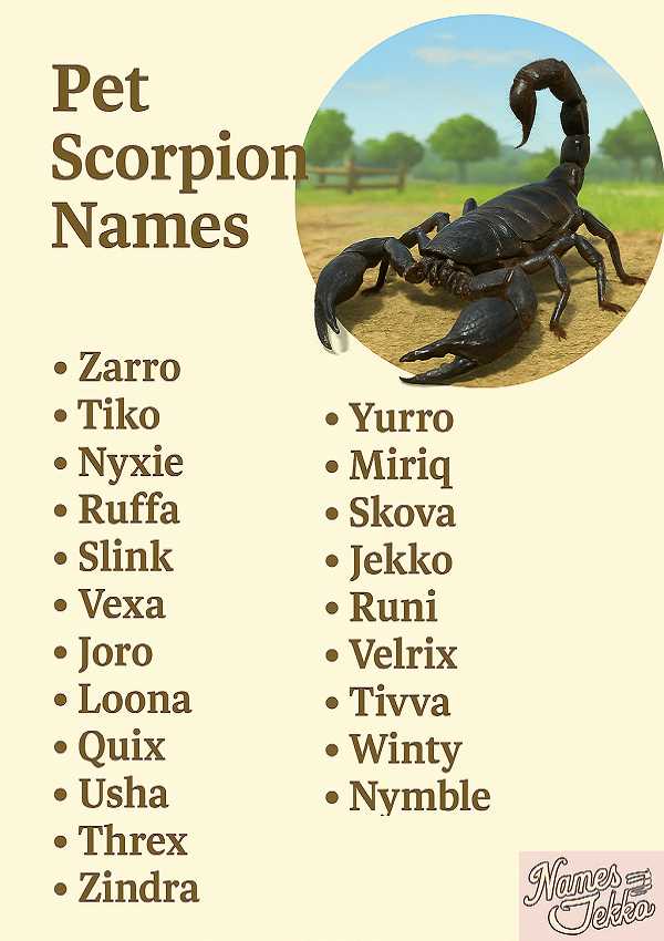 Pet Scorpion Names