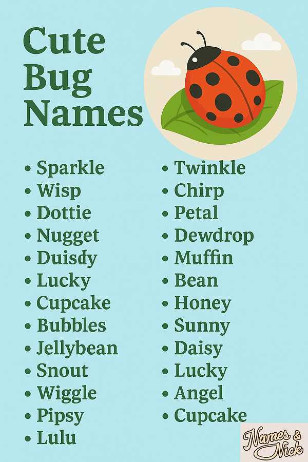Cute Bug Names