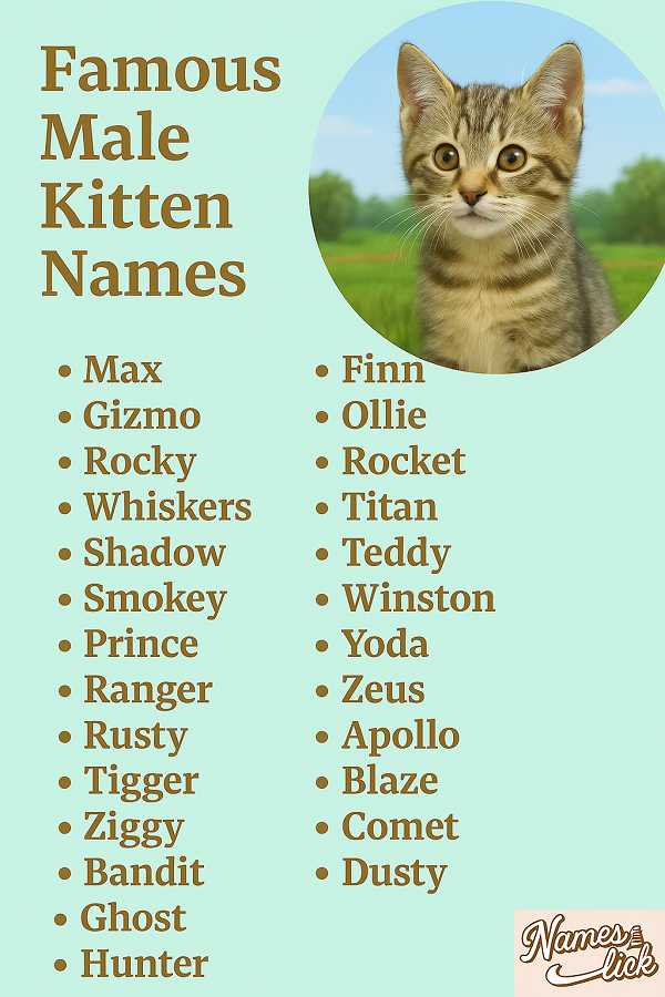 Famous Male Kitten Names