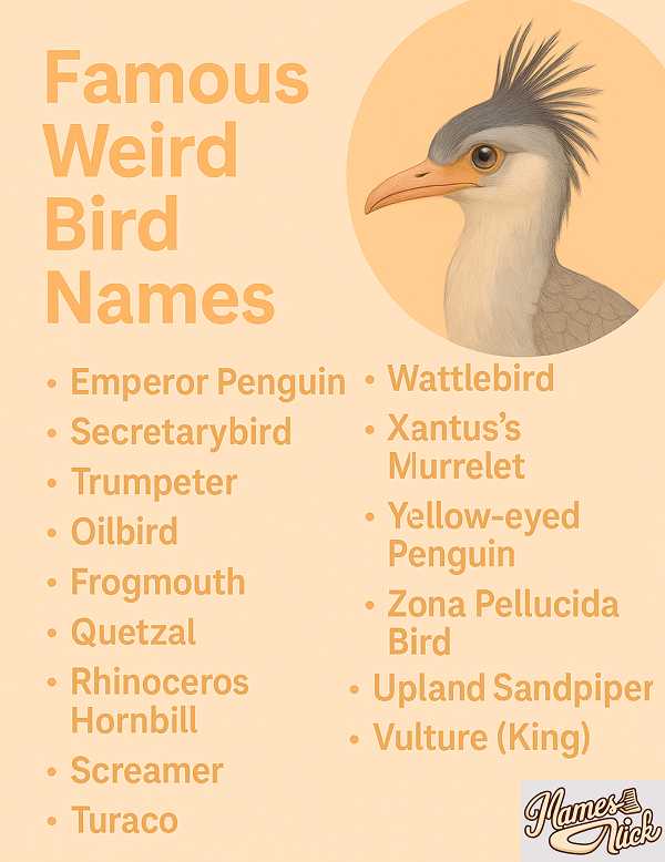 Famous Weird Bird Names