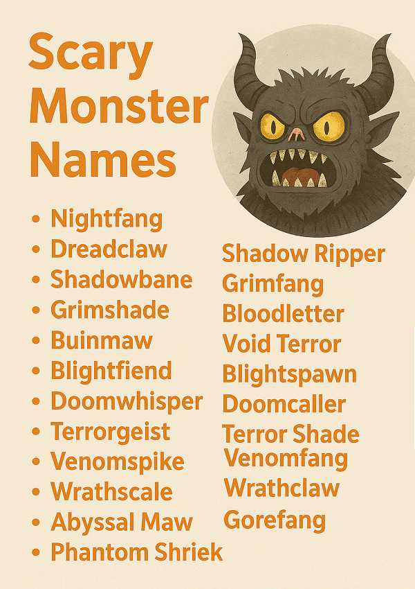 Scary Monster Names