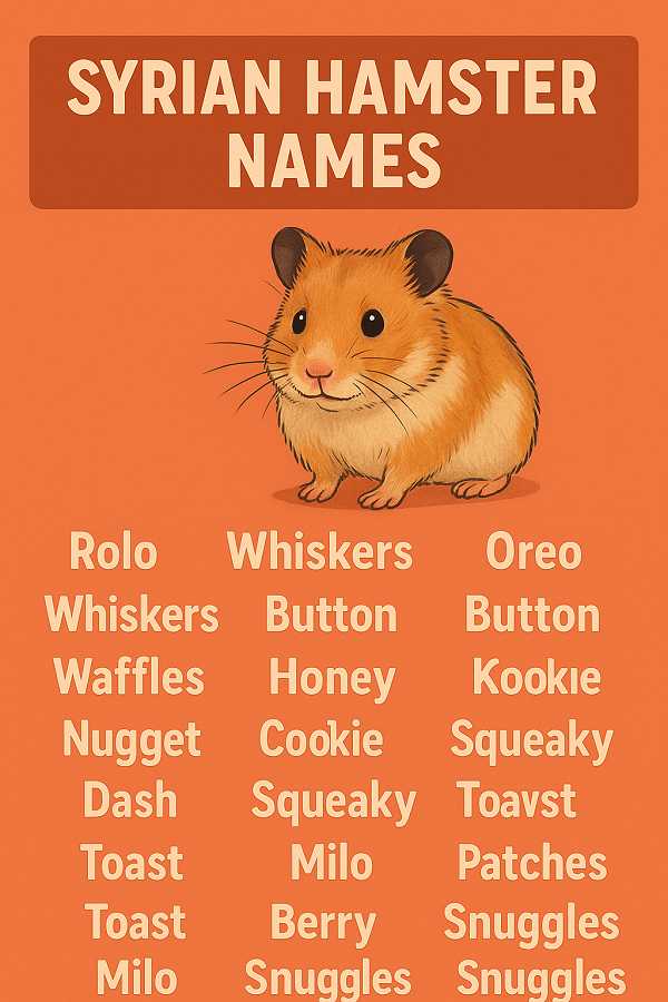 Syrian Hamster Names