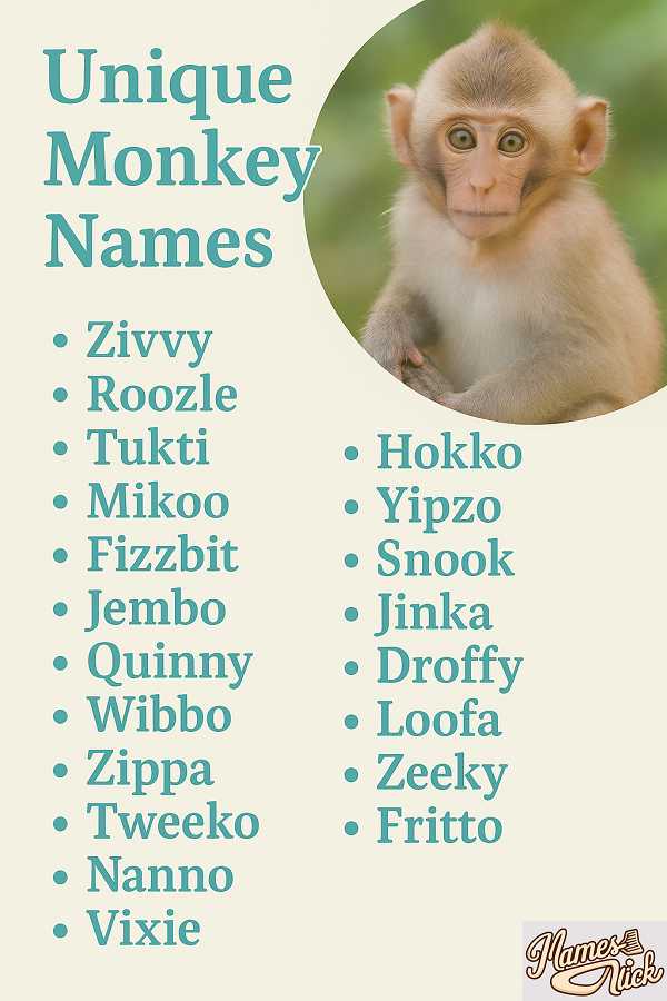 Unique Monkey Names