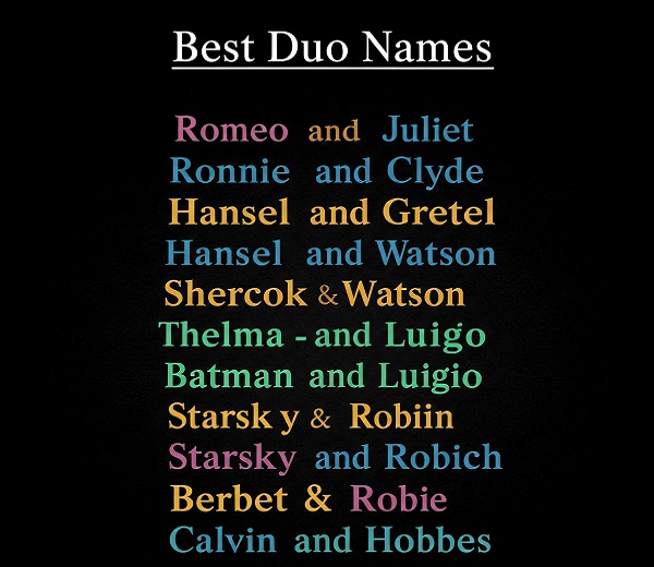 Best Duo Names